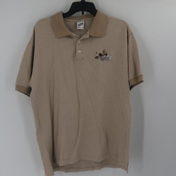Warner Bro's Wylie Cayote Tan Polo Shirt Size Medium - Picture 1 of 7